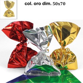 BUSTE REGALO PPL MET. 50X70 CF. DA 50 PZ ORO