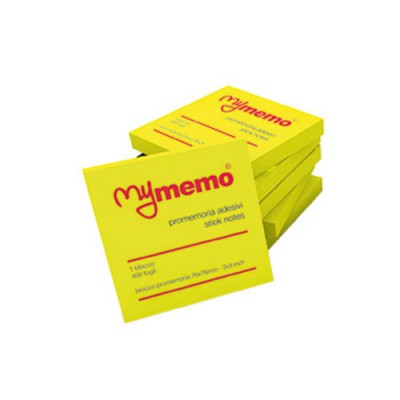BLOCCHETTI ADESIVI 76X76MM GIALLO MY MEMO NIK