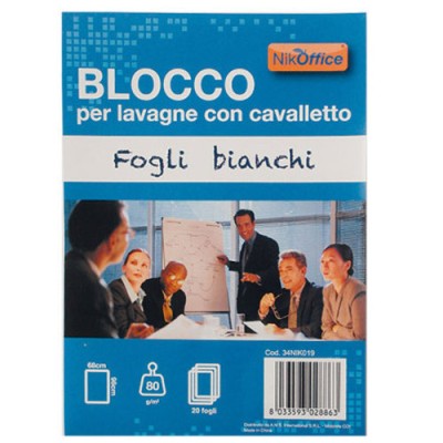 BLOCCO PER LAVAGNA CM 68X98 20 FG BIANCO NIK