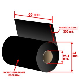 RIBBON CERA RESINA 60X300M OUTSIDE