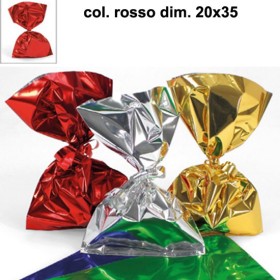 BUSTE REGALO PPL MET. 20X35 CF. DA 100 PZ ROSSO
