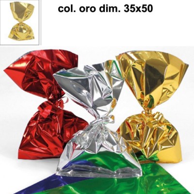 BUSTE REGALO PPL MET. 35X50 CF. DA 50 PZ ORO