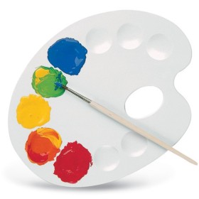 TAVOLOZZA IN PLASTICA OVALE BIANCA 17X22 10 POSTI