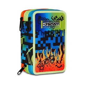 SEVEN ASTUCCIO 3 ZIP SCRIBBLED FLAME